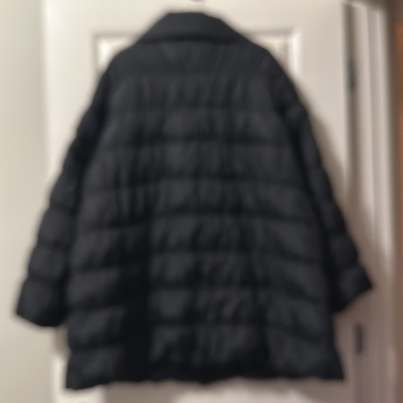 Eileen Fisher Eggshell Recycled Nylon Stand Collar Puffer Coat - Picture 12 of 12